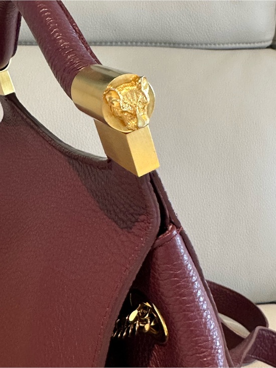 Thale Blanc Aubrey Backpack Burgundy Pebbled Calf Leather and Gold Hardware main image 7